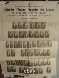 Affiche Ancienne Gymnastique Feminine Vichy