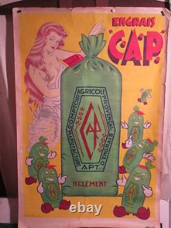 Affiche Ancienne Haricots Animes Agriculture Apt Femme Mignon