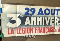 Affiche Ancienne La Legion Francaise Des Combattants 1943 Guerre 1939/45