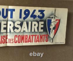 Affiche Ancienne La Legion Francaise Des Combattants 1943 Guerre 1939/45
