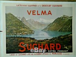 Affiche Ancienne Lac De Lugano Chocolat Suchard Suisse Switzerland Schweiz