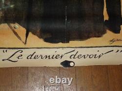Affiche Ancienne Le Dernier Devoir Emprunt National 1920 Banque De La Seine