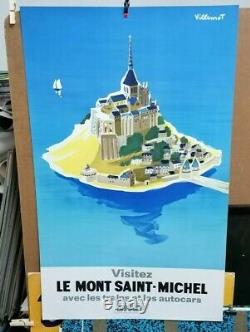 Affiche Ancienne Le Mont Saint Michel Manche Villemot Chemin De Fer Sncf 1968