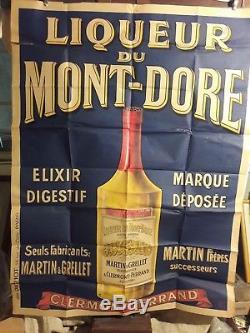 Affiche Ancienne Liqueur Mt Dore Auvergne Bouteille