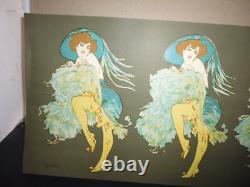 Affiche Ancienne Lithographie Édouard Bernard French Cancan Jolie fille Paris