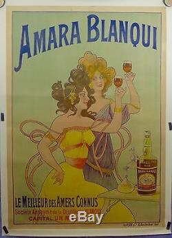 Affiche Ancienne Lithographique 1900 le Meilleur des Amers AMARA BLANQUI Nice