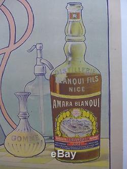 Affiche Ancienne Lithographique 1900 le Meilleur des Amers AMARA BLANQUI Nice