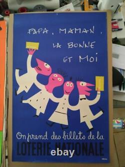 Affiche Ancienne Loterie Nationale De Grove 1955