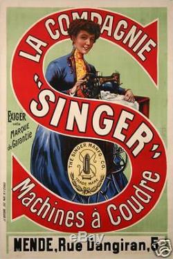 Affiche Ancienne Machine A Coudre Singer Vintage Poster Sewing Machine Mende