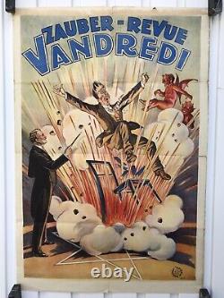Affiche Ancienne Magie Cirque Zauber Magician Circus Vintage Poster Friedlander