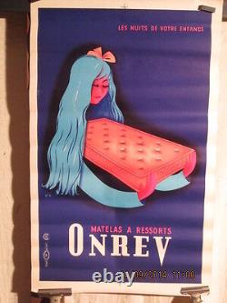 Affiche Ancienne Matelas Sommeil Femme