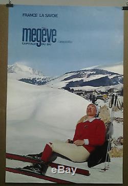 Affiche Ancienne Megeve Haute Savoie Ski Sport D'hiver 1967