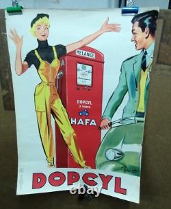 Affiche Ancienne Melange Hafa Dopcyl Scooter Vespa Cycle Moto Brenot