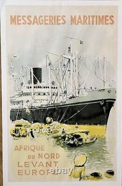 Affiche Ancienne Messageries Maritimes A Brenet