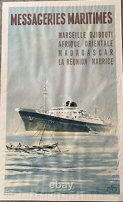 Affiche Ancienne Messageries Maritimes Jean Des Gachond