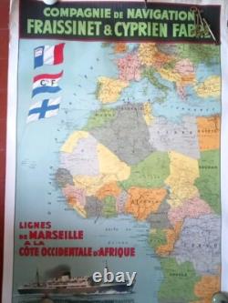 Affiche Ancienne Navigation Marseille/Côte Occiendentale D'Afrique