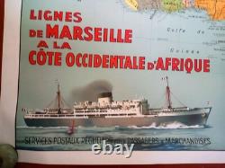 Affiche Ancienne Navigation Marseille/Côte Occiendentale D'Afrique
