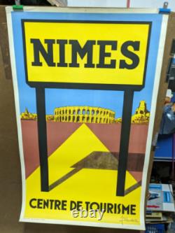 Affiche Ancienne Nimes Gard J Bouche Ateliers Brugier 1953