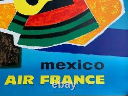 Affiche Ancienne Originale AIR FRANCE MEXICO par Guy Georget 1963