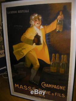 Affiche Ancienne Originale Auzolle Marcellin Champagne Masse