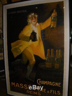 Affiche Ancienne Originale Auzolle Marcellin Champagne Masse