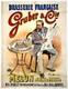 Affiche Ancienne Originale Brasserie Gruber Cie Firmin Bouisset 1895