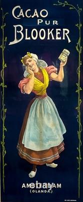 Affiche Ancienne Originale Cacao Pur Blooker Anonyme 1905