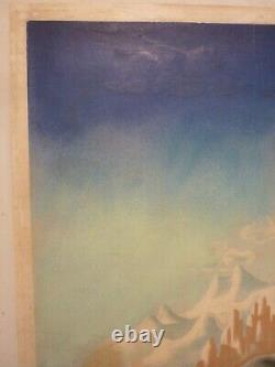 Affiche Ancienne Originale Cassandre Italie montagnes golf sport 1935 entoilée