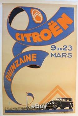 Affiche Ancienne Originale Citroen 1930 C4 C6 Kegresse 5hp Rosalie Louys Cij Jrd