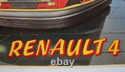 Affiche Ancienne Originale Concession Renault 4 4l Roulez Jeunesse Tamponneuse