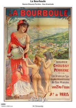 Affiche Ancienne Originale La Bourboule M. Simonidy 1890