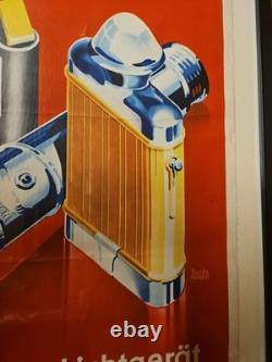 Affiche Ancienne Originale Lampe de poche PERTRIX allemand 1930-40