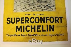Affiche Ancienne Originale Michelin Superconfort 1932 Bib Bibendum Pneu Citroen
