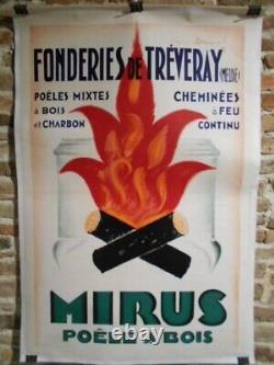 Affiche Ancienne Originale Mirus Poele A Bois