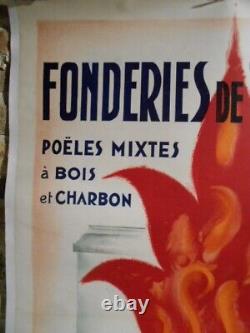 Affiche Ancienne Originale Mirus Poele A Bois