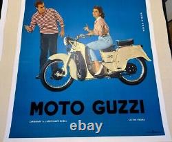 Affiche Ancienne Originale Moto Guzzi Galetto 1950 1966