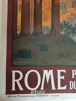 Affiche Ancienne Originale PLM Rome Mont Cenis Geo Dorival entoilée vers 1920