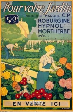 Affiche Ancienne Originale Pour votre Jardin R. Pichon 1930
