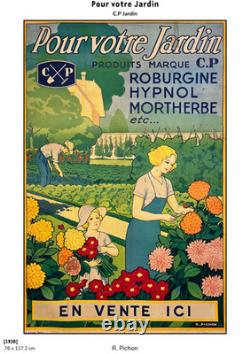 Affiche Ancienne Originale Pour votre Jardin R. Pichon 1930