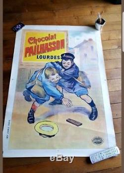 Affiche Ancienne Originale Publicitaire Chocolat Pailhasson Lourdes Pyrénées