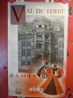 Affiche Ancienne Originale SNCF PO Châteaux de la Loire Blois Commarmond 1930