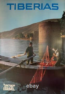 Affiche Ancienne Originale Tiberias Israel Alexander Strajmayster 1960