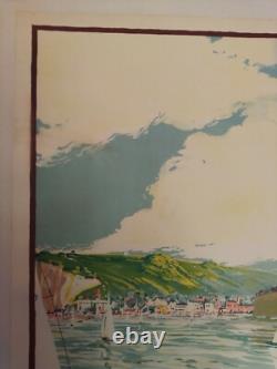 Affiche Ancienne Originale chemin de fer Saint Valery entoilée 1936