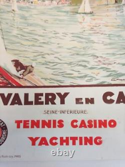 Affiche Ancienne Originale chemin de fer Saint Valery entoilée 1936