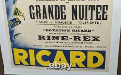 Affiche Ancienne Pastis Anisette Liqueur Ricard Septemes Pres Marseille 1955