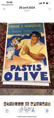 Affiche Ancienne Pastis Olive