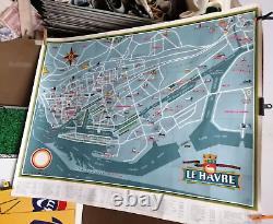 Affiche Ancienne Plan Le Havre Seine Maritime 76