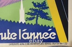 Affiche Ancienne Plm Ski Montagne Hautes Alpes Gap Gaston Gorde Plm 1932