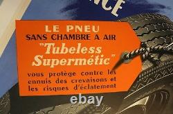Affiche Ancienne Pneu Kleber Colombes Goodrich Michelin Continental 1950
