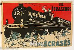 Affiche Ancienne Politique Les Ecraseurs Les Ecrases U. R. D. 1932